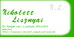 nikolett lisznyai business card